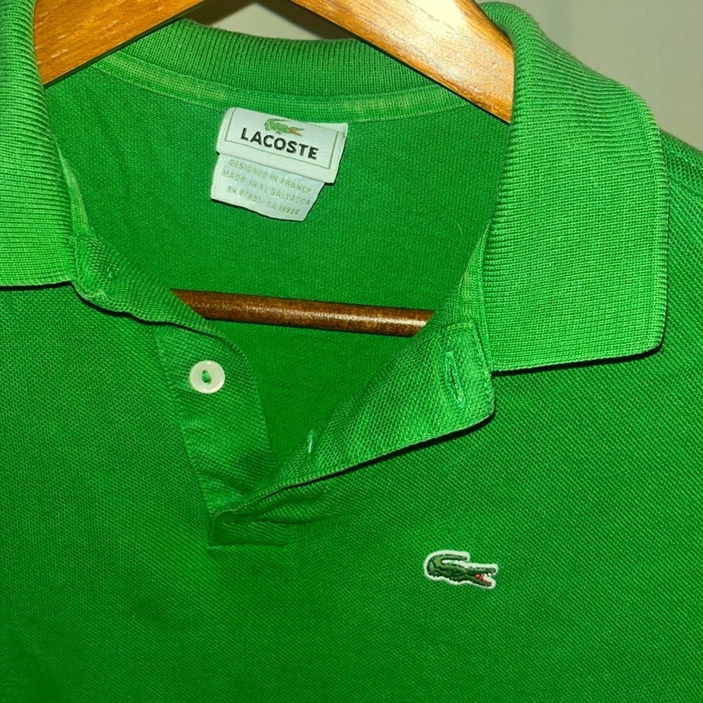 Lacoste green short sleeve polo.